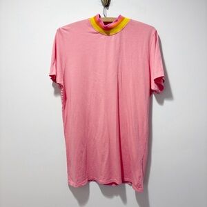 Big Bud Press Rainbow Roller T-shirt Ringer Tee Size XS Pink 1970s Retro USA